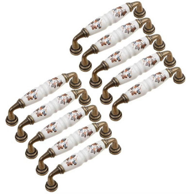 B&Q 10 Pack Ceramic Kitchen Cabinet Handles, Style A - 128 mm