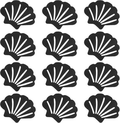B&Q 12 Pack Shell-Shaped Anti-Slip Bathtub Stickers (Black)