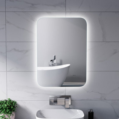 B&Q -  Motion Sensor Bathroom Led Mirror Shaver Socket Demister 500 X 700mm