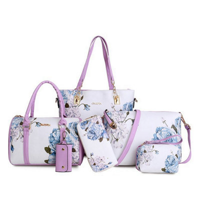 B&Q Set Of 6 Vintage Women's Handbags Purple