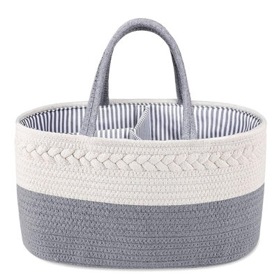 B&Q Grey Portable Baby Nappy Storage Bag And Organiser