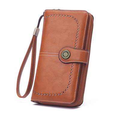 B&Q Brown Pu Women's Fashion Wallet And Clutch Bag