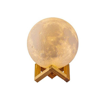 B&Q Yellow Rechargeable Led Moon Table Lamp With Touch Control