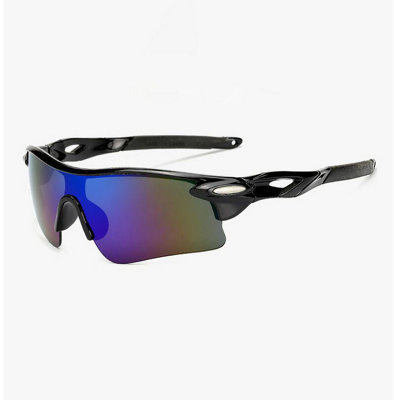 B&Q Teenage Cycling Sunglasses With Uv400 Protection Outdoor Sports Black Blue Pc