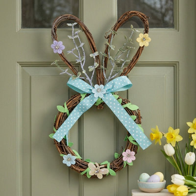 B&Q -  Springtime Bunny Head Door Wreath
