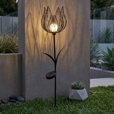 Lunaria Floral Urban Solar Garden Stake Light from B&Q