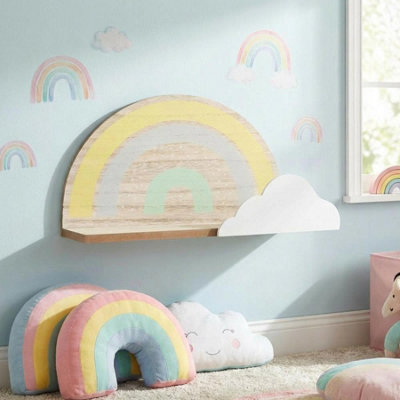 Garden Greatness Floating Rainbow Cloud Shelf Wood from B&Q
