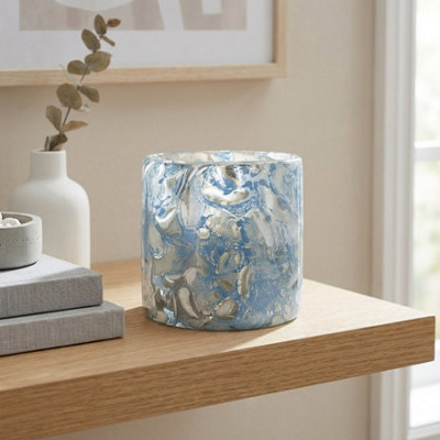 Garden Greatness Maison Ocean Marble Glass Vase from B&Q