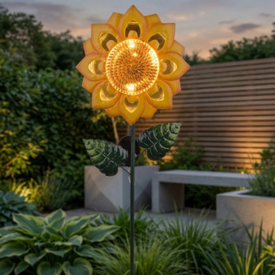 Lunaria Sunflower Solar Stake Light from B&Q
