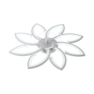 87cm Dia Modern Flower Shape Ceiling Fan with LED Light and Remote Control