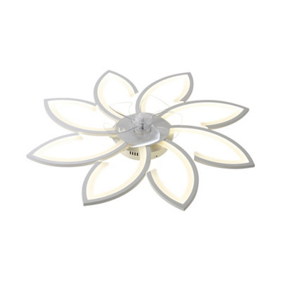 87cm Dia Modern Flower Shape Ceiling Fan with LED Light and Remote Control