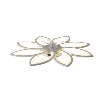 87cm Dia Modern Flower Shape Ceiling Fan with LED Light and Remote Control