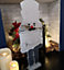 87cm LED Infinity Standing Christmas Nutcracker Decoration with Metal Base in Red & White