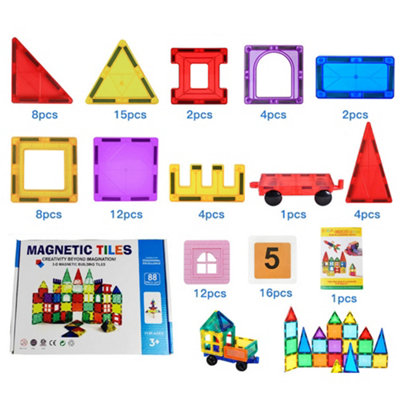 88 Piece Magnetic Tiles Building Set Educational Toys For Your Kids
