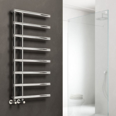 Reina Matera Modern Heated Towel Rail998 X 500 mmChrome from B&Q