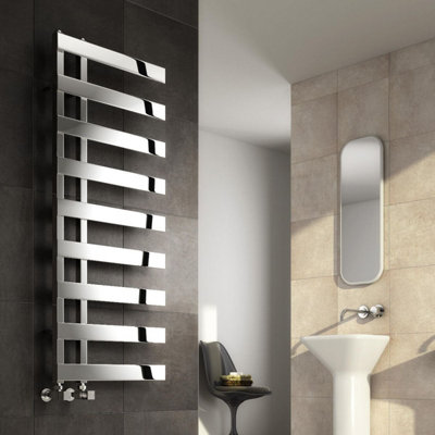 Reina Capelli Towel Radiator1235 X 500mmPolished Stainless Steel from B&Q