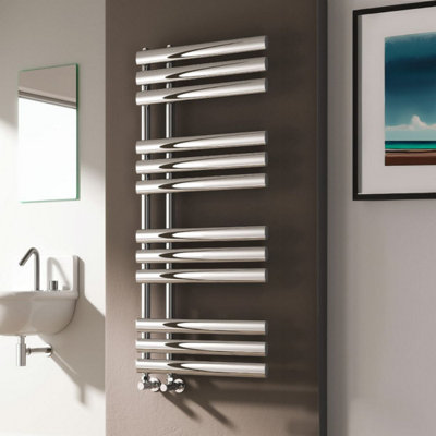 Reina Chisa Heated Designer Towel Rail1130 X 500mmChrome from B&Q