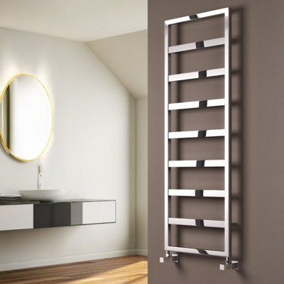 Reina Rezzo Modern Ladder Towel Radiator1460 X 450 mmChrome from B&Q