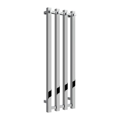 Reina Todi Heated Vertical Towel Rail With Hooks800 X 260 mmChrome from B&Q