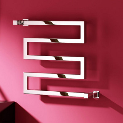 Reina Serpe S-Shaped Central Heating Towel Radiator510 X 500mmChrome from B&Q
