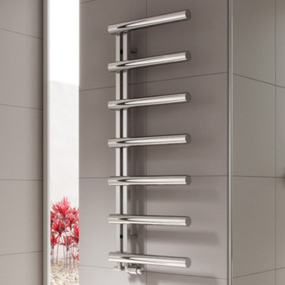 Reina Grosso Designer Towel Radiator1250 X 500mmPolished Stainless Steel from B&Q