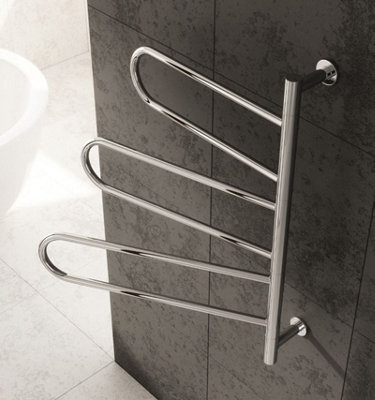 B&Q -  Orne 750 X 550mm Electric Only Towel Radiator In Polished Stainless Steel