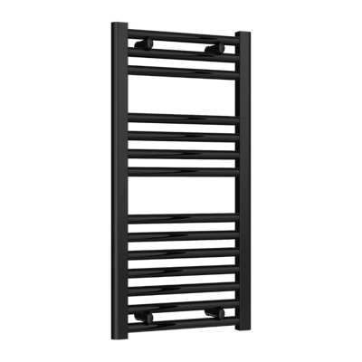 Reina Diva Flat Heated Designer Towel Rail 800 X 400mmBlack from B&Q