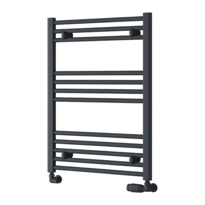 Reina Capo Flat Heated Designer Ladder Towel Rail800 X 600 mmAnthracite from B&Q