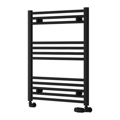 Reina Capo Flat Heated Designer Ladder Towel Rail800 X 600 mmBlack from B&Q