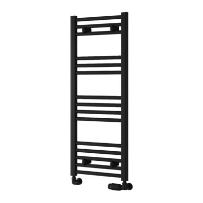 Reina Capo Flat Heated Designer Ladder Towel Rail1000 X 400 mmBlack from B&Q