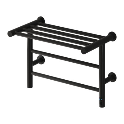 Reina Maira Dry Electric Towel Radiator With Top Shelf350 X 500mmBlack from B&Q