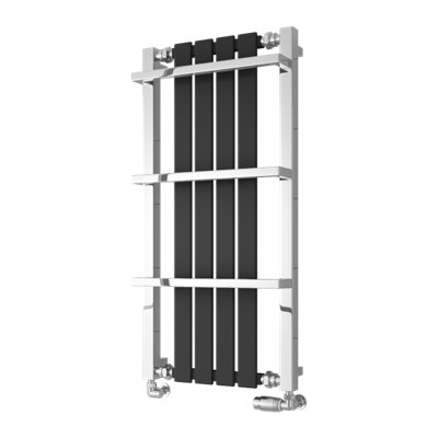 Reina Ashen Mild Steel Towel Rail1000 X 490mmBlack from B&Q