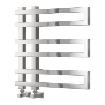 Reina Pietra Modern Offset Ladder Towel Radiator530 X 530 mmChrome from B&Q