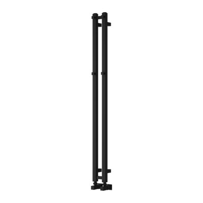 Reina Todi Heated Vertical Towel Rail With Hooks1200 X 108 mmBlack from B&Q