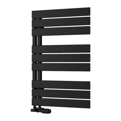Reina Pettino Offset Ladder Towel Radiator823 X 550 mmBlack from B&Q