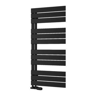 Reina Pettino Offset Ladder Towel Radiator1124 X 550 mmBlack from B&Q