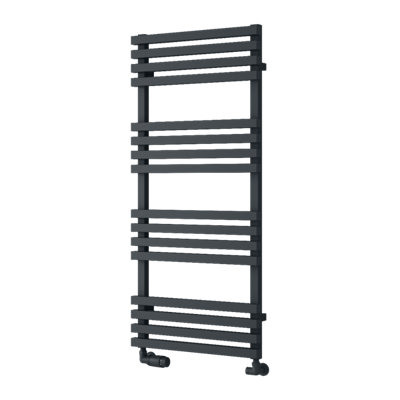 Reina Kale Heated Designer Towel Rail1126 X 500mmAnthracite from B&Q