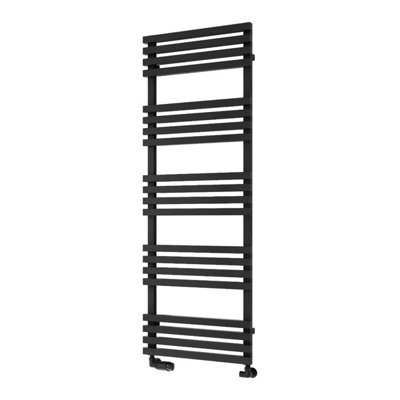 Reina Kale Heated Designer Towel Rail1436 X 500mmBlack from B&Q