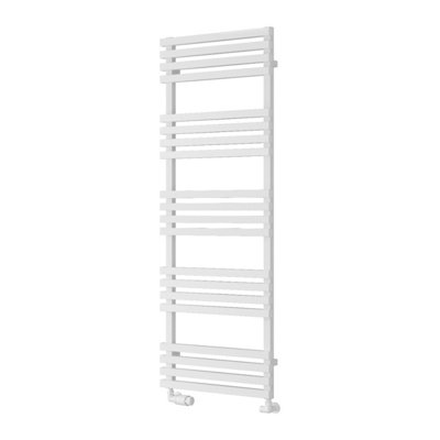 Reina Kale Heated Designer Towel Rail1436 X 500mmWhite from B&Q