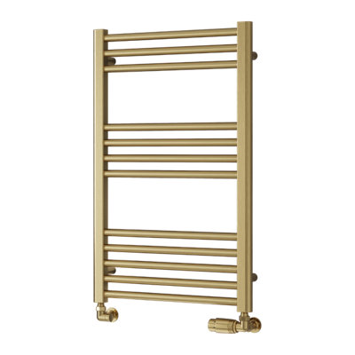 Reina Ottone Modern Ladder Towel Radiator800 X 500 mmBrushed Brass from B&Q