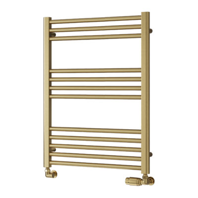 Reina Ottone Modern Ladder Towel Radiator800 X 600 mmBrushed Brass from B&Q