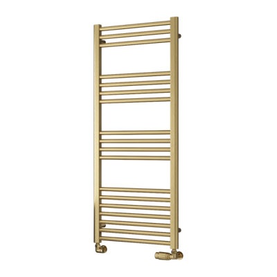 Reina Ottone Modern Ladder Towel Radiator1200 X 500 mmBrushed Brass from B&Q