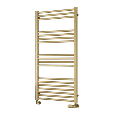 Reina Ottone Modern Ladder Towel Radiator1200 X 600 mmBrushed Brass from B&Q