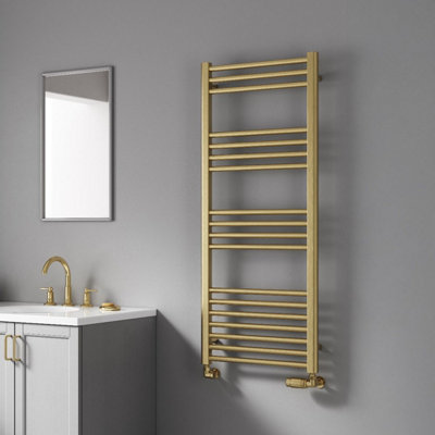 Reina Ottone Modern Ladder Towel Radiator1600 X 500 mmBrushed Brass from B&Q