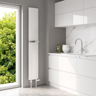 Reina Picoli Aluminium Central Heating Vertical Radiator1800 X 280mmWhite from B&Q