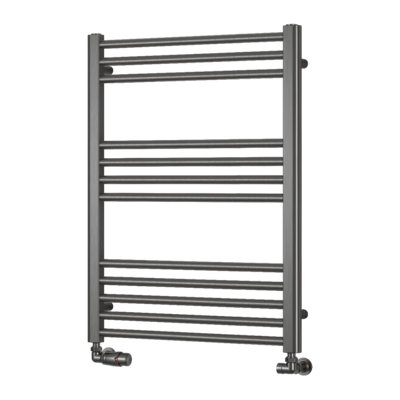 Reina Ottone Modern Ladder Towel Radiator800 X 600 mmBrushed Gun Metal from B&Q