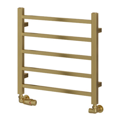 Reina Renia Serena Designer Heated Towel Rail500 X 500mmBrushed Brass from B&Q