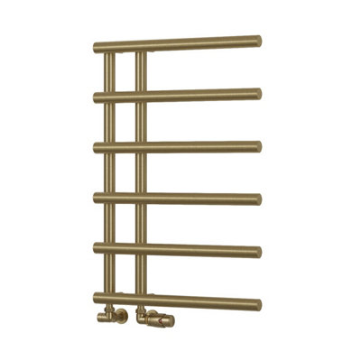 Reina Matera Modern Heated Towel Rail722 X 500 mmBrushed Brass from B&Q