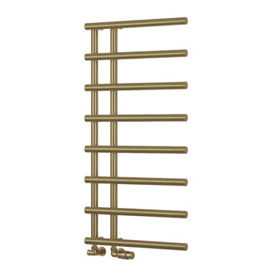 Reina Matera Modern Heated Towel Rail998 X 500 mmBrushed Brass from B&Q