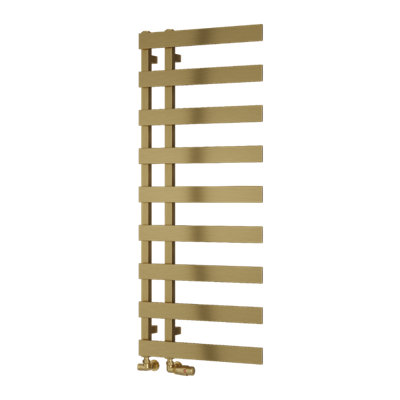 Reina Florina Modern Offset Towel Radiator1235 X 500 mmBrushed Brass from B&Q